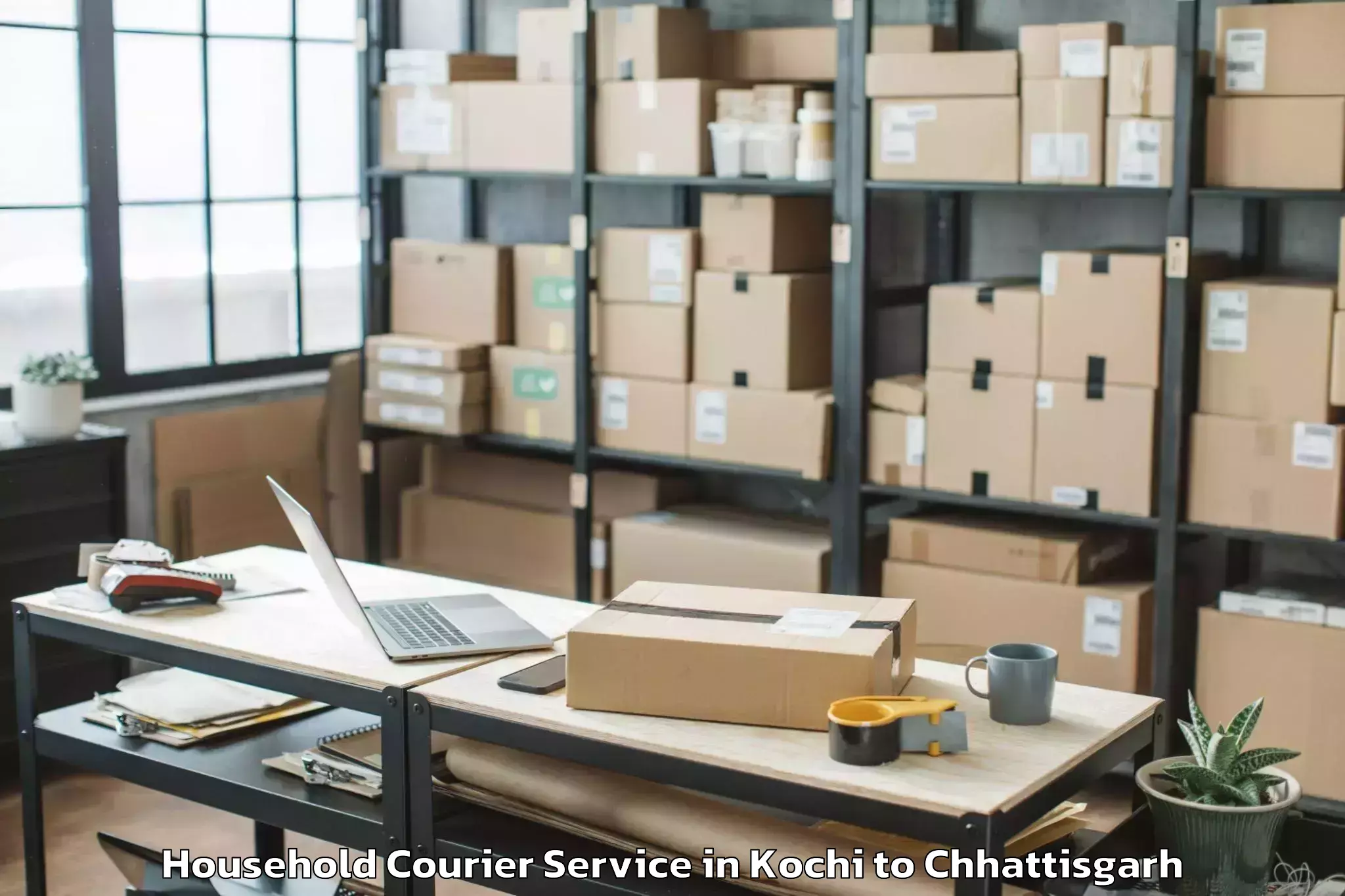 Top Kochi to Kharsia Household Courier Available